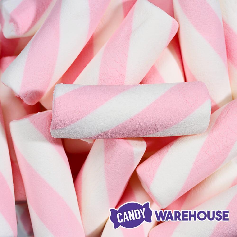 Puffy Poles Jumbo Marshmallow Twists - Strawberry: 1KG Bag - Candy Warehouse