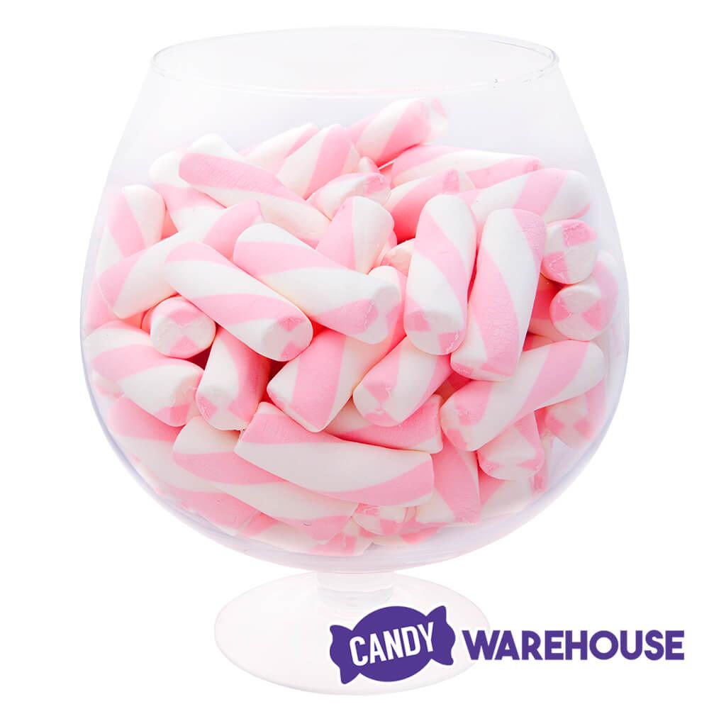 Puffy Poles Jumbo Marshmallow Twists - Strawberry: 1KG Bag - Candy Warehouse