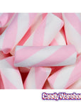 Puffy Poles Jumbo Marshmallow Twists - Strawberry: 1LB Bag - Candy Warehouse