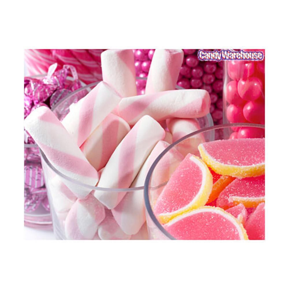 Puffy Poles Jumbo Marshmallow Twists - Strawberry: 1LB Bag - Candy Warehouse