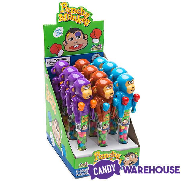 Punchy Monkey Boxing Toys with Candy: 12-Piece Box - Candy Warehouse