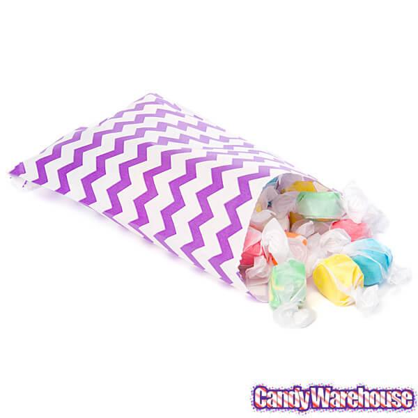 Purple Chevron Stripe Candy Bags: 25-Piece Pack - Candy Warehouse