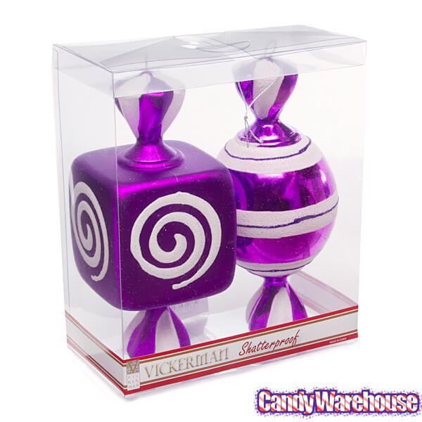 Purple Large Candy Ornaments - 8 Inch: 2-Piece Box