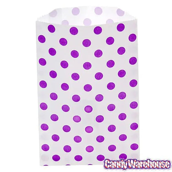 Purple Polka Dot Candy Bags: 25-Piece Pack | Candy Warehouse