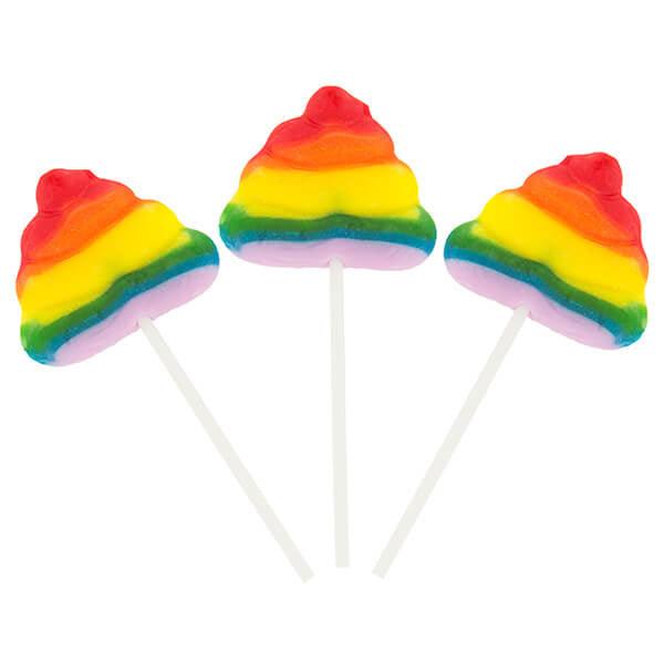 Rainbow Poop Swirl Pops: 12-Piece Box - Candy Warehouse