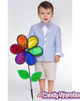 Rainbow Sparkle Flower Spinner - 12 Inch Flower Wheel