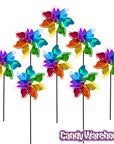 Rainbow Sparkle Pinwheel Spinners - 8 Inch: 8-Piece Box