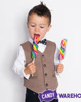 Rainbow Swirl 2.5-Ounce Corkscrew Twist Lollipops: 12-Piece Display - Candy Warehouse