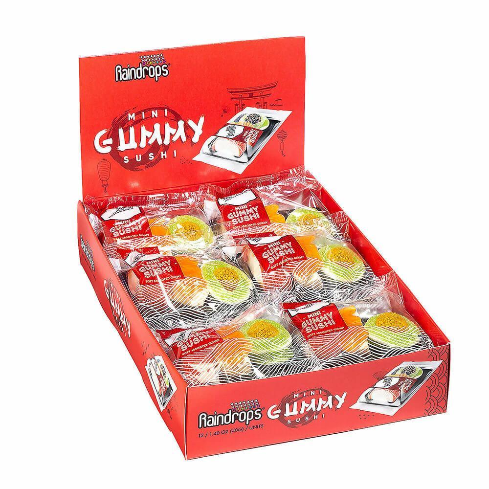 Raindrops Mini Gummy Sushi: 12 Piece Box - Candy Warehouse