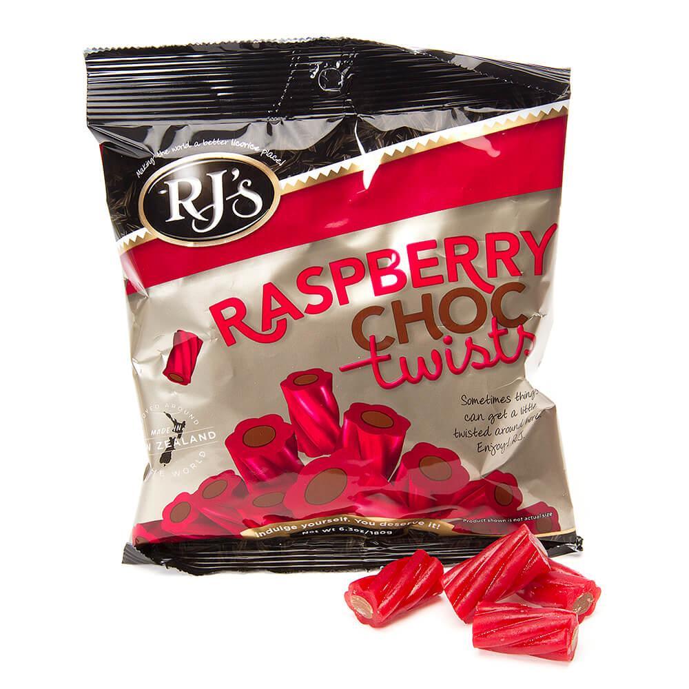 Raspberry Licorice Twists with Chocolate Centers: 6.3-Ounce Bag - Candy Warehouse