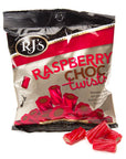 Raspberry Licorice Twists with Chocolate Centers: 6.3-Ounce Bag - Candy Warehouse