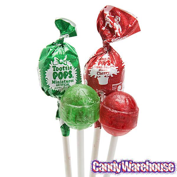 Red & Green Mini Tootsie Pops in Christmas Stockings: 24-Piece Case - Candy Warehouse