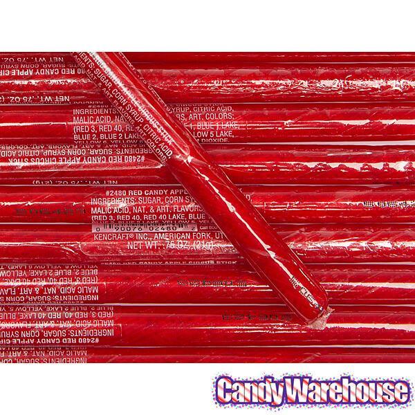 Red Candy Apple Hard Candy Sticks: 100-Piece Box - Candy Warehouse