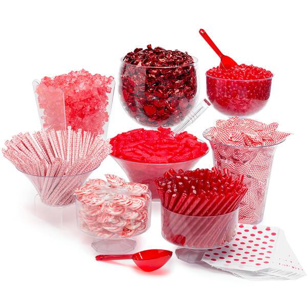 Red Candy Buffet Kit: 25 to 50 Guests - Candy Warehouse