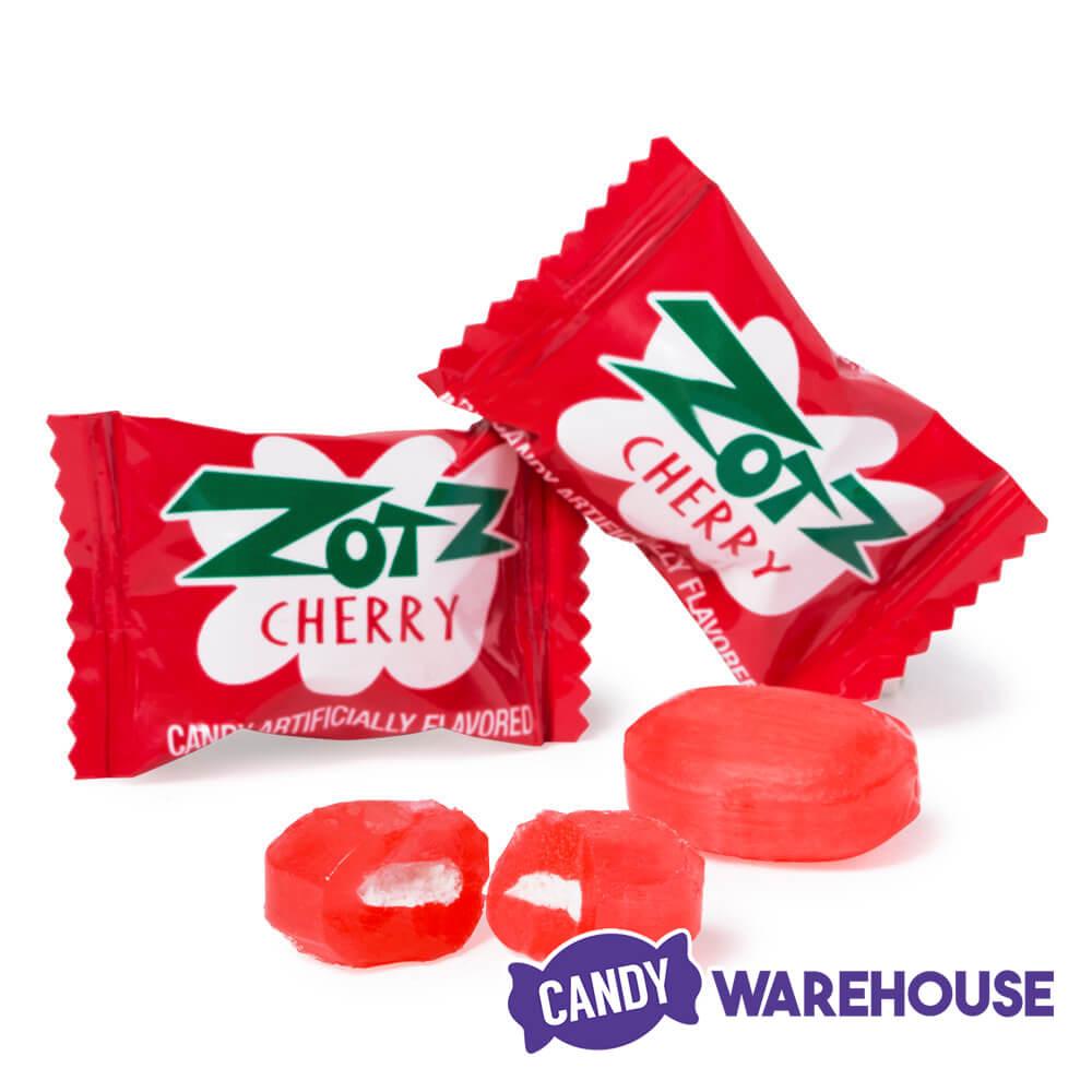 Red Cherry Zotz Sour Fizz Candy: 300-Piece Tub - Candy Warehouse