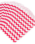 Red Chevron Stripe Candy Bags: 25-Piece Pack