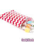 Red Chevron Stripe Candy Bags: 25-Piece Pack