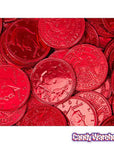 Red Foiled Milk Chocolate Coins: 1LB Bag - Candy Warehouse