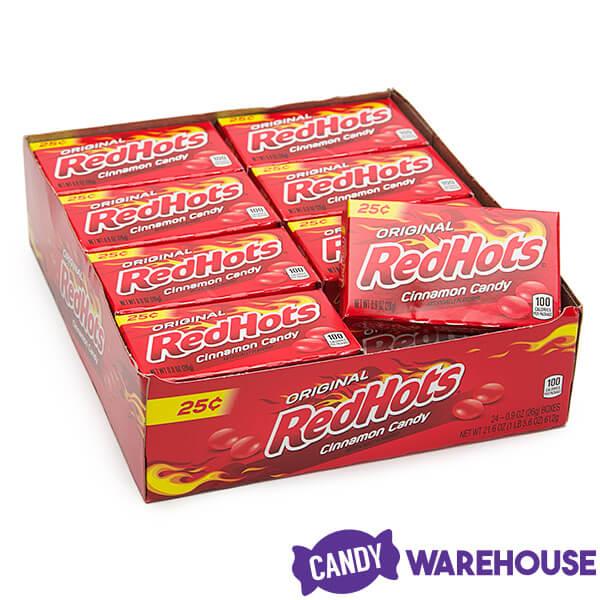 Red Hots Candy Mini Packs: 24-Piece Box - Candy Warehouse