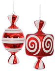 Red Large Candy Ornaments - 8 Inch: 2-Piece Box - Candy Warehouse