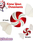 Red Peppermint Swirl Candy Ornament: 18 Inch