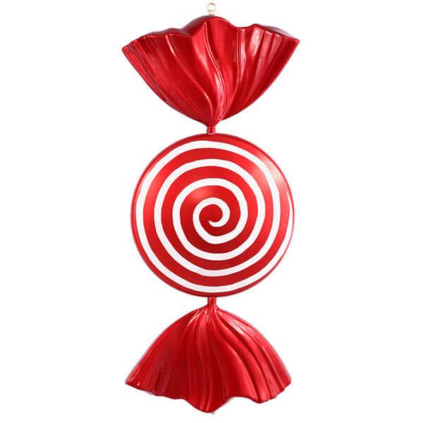 Red Peppermint Swirl Candy Ornament: 37 Inch - Candy Warehouse