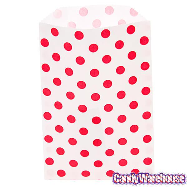 Red Polka Dot Candy Bags: 25-Piece Pack - Candy Warehouse