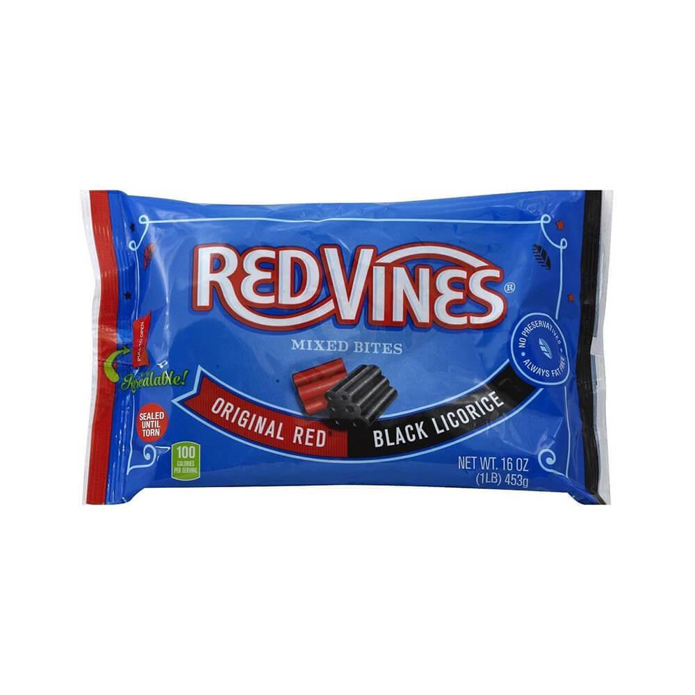 Red Vines Original Red &amp; Black Licorice Mixed Bites: 1LB Bag - Candy Warehouse