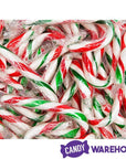 Red, White, and Green Peppermint Mini Candy Canes: 200-Piece Tub - Candy Warehouse