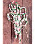 Red - White - Green Peppermint Candy Canes: 18-Piece Box - Candy Warehouse