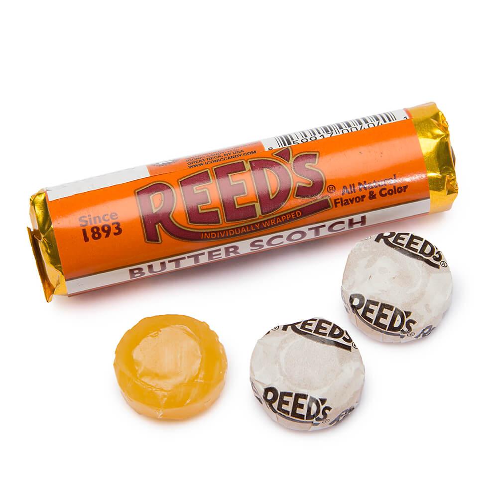 Reed&#39;s Hard Candy Rolls - Butterscotch: 24-Piece Box - Candy Warehouse