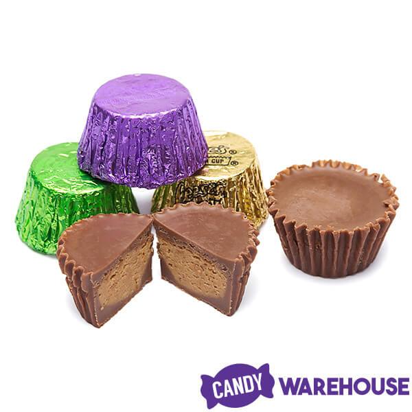 Reese's Peanut Butter Cups Color Combo - Purple, Green and Gold: 600-Piece Box - Candy Warehouse