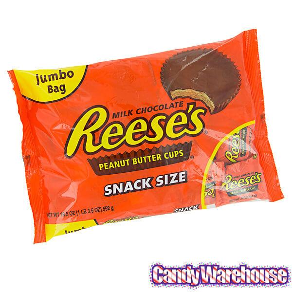 Reese's Peanut Butter Cups Snack Size Packs: 25-Piece Bag - Candy Warehouse