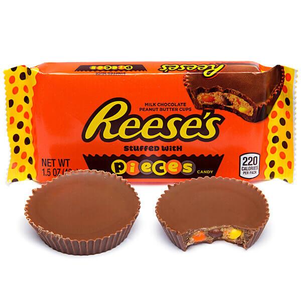 Reese's Peanut Butter Cups Stuffed with Reese's Pieces Candy Packs: 24 ...