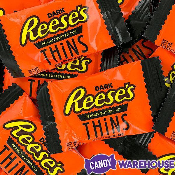 Reese's Thins Dark Chocolate Peanut Butter Cups Candy: 7.37-Ounce Bag - Candy Warehouse