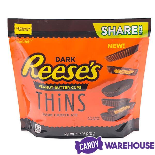 Reese's Thins Dark Chocolate Peanut Butter Cups Candy: 7.37-Ounce Bag - Candy Warehouse