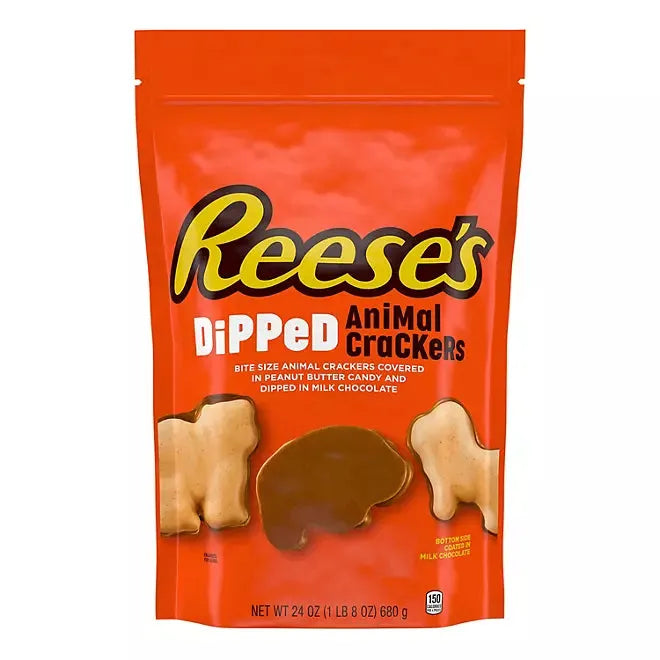 Reese's Chocolate Peanut Butter Dipped Animal Crackers: 24-Ounce Bag