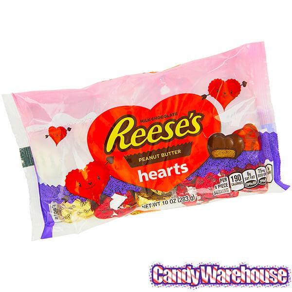 Reeses Foiled Peanut Butter Filled Chocolate Hearts: 35-Piece Bag - Candy Warehouse