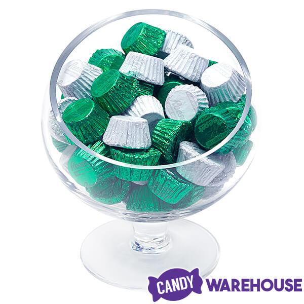 Reeses Peanut Butter Cups Color Combo - Dark Green and White: 400-Piece Box - Candy Warehouse