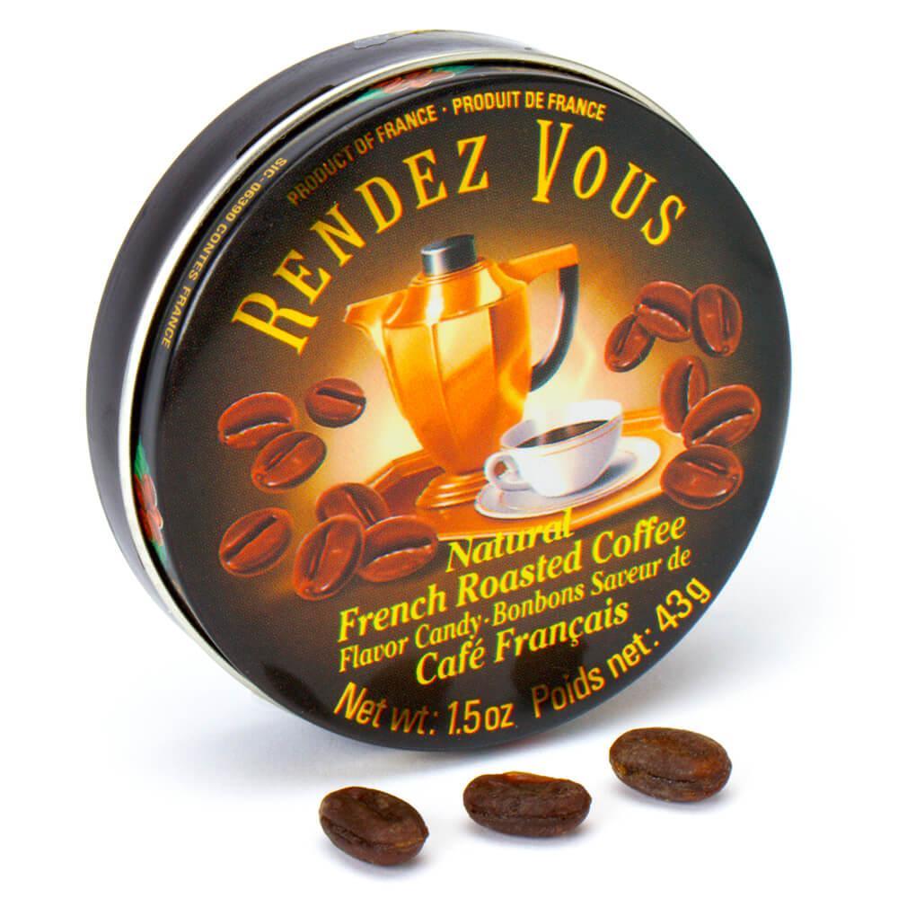 Rendez Vous Mini Bon Bons Tins - Coffee: 12-Piece Box - Candy Warehouse