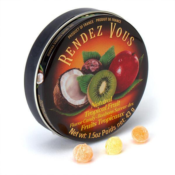 Rendez Vous Mini Bon Bons Tins - Tropical Fruit: 12-Piece Box - Candy Warehouse