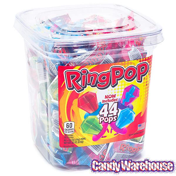 Ring Pop Assorted Candy: 44-Piece Tub - Candy Warehouse