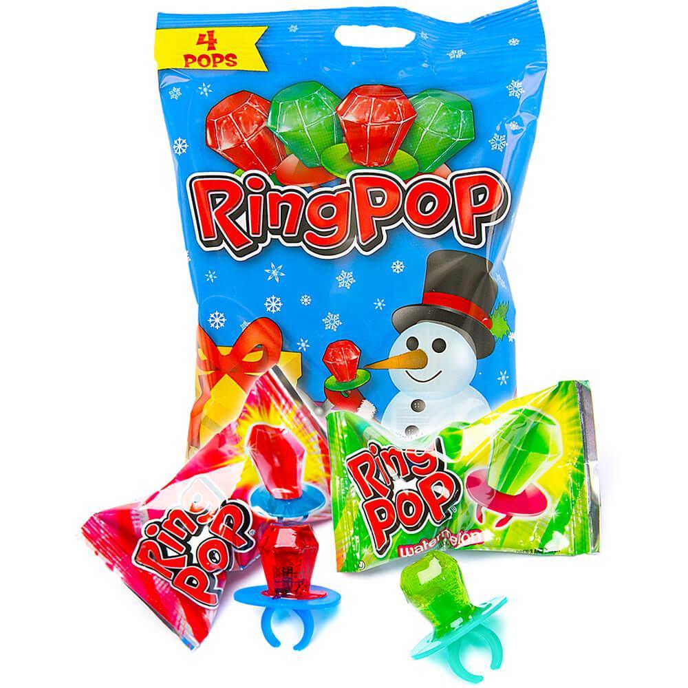 Ring Pops Christmas 4-Packs: 12-Piece Box - Candy Warehouse