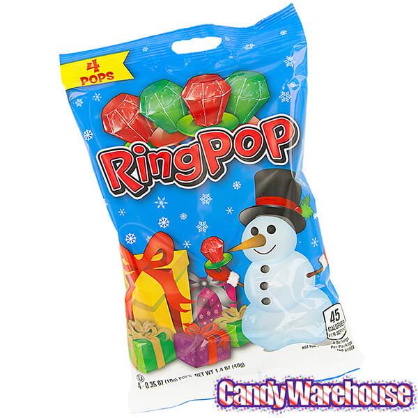 Ring Pops Christmas 4-Packs: 12-Piece Box - Candy Warehouse