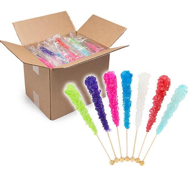 Rock Candy Crystal Sticks Assortment - Wrapped: 120-Piece Case - Candy Warehouse