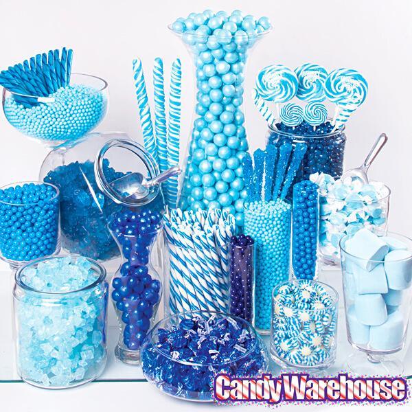 Rock Candy Crystal Sticks - Blue: 120-Piece Case - Candy Warehouse