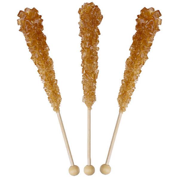 Rock Candy Crystal Sticks - Brown: 120-Piece Case - Candy Warehouse