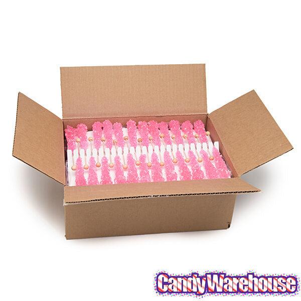 Rock Candy Crystal Sticks - Light Pink: 120-Piece Case - Candy Warehouse