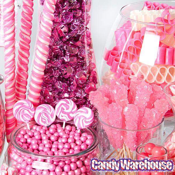 Rock Candy Crystal Sticks - Light Pink: 120-Piece Case - Candy Warehouse