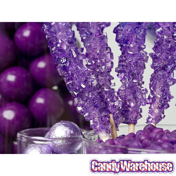 Rock Candy Crystal Sticks - Purple: 120-Piece Case - Candy Warehouse